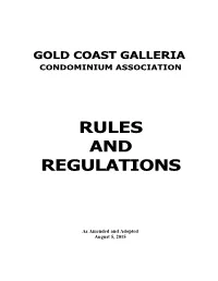 Rules and Regulations
