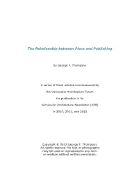 The Relationship Between Place and Publishing