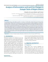Analysis of Deforestation and Land Use Changes in Kotagiri Taluk of Nilgiris District