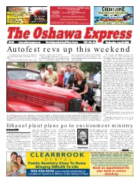 Autofest Revs up This Weekend Car Enthusiasts Are Gearing up for Oshawa’S Automotive Event on Aug