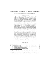 CONDITIONAL ERGODICITY in INFINITE DIMENSION∗ by Xin