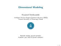 Dimensional Modeling