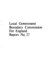 Local Government Boundary Commission for England Report No. 27 LOCAL