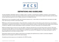 PECS Definitions and Guidelines