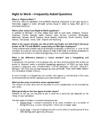 Right to Work – Frequently Asked Questions