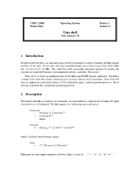 Unix Shell 1 Introduction 2 Description