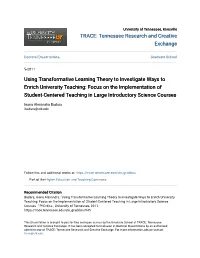 Using Transformative Learning Theory to Investigate Ways to Enrich University Teaching: Focus on the Implementation of Student-C