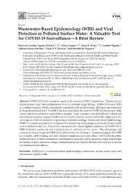 Wastewater-Based Epidemiology (WBE) and Viral Detection in Polluted Surface Water: a Valuable Tool for COVID-19 Surveillance—A Brief Review