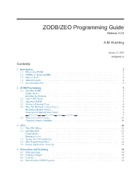 ZODB/ZEO Programming Guide Release 3.2.5