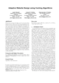 Adaptive Website Design Using Caching Algorithms