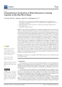 Comprehensive Evaluation of Water Resources Carrying Capacity in the Han River Basin