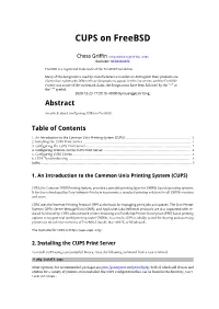 CUPS on Freebsd