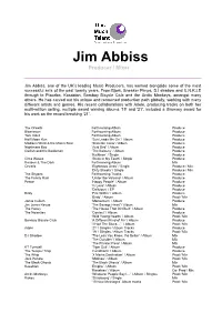 Jim Abbiss Producer / Mixer