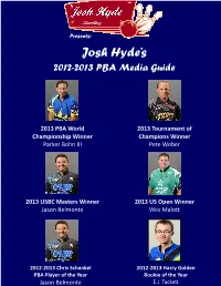 Josh Hyde's PBA Guide 12-13.Pub