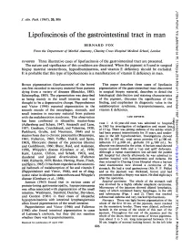 Lipofuscinosis of the Gastrointestinal Tract in Man