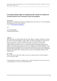 Local Ideas About Rights of Common in the Context of a Historical Transformation from Commons to Private Property