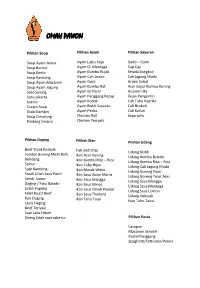 Menu Catering