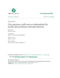 Our Experience with Van Nes Rotationplasty for Locally Advanced