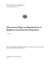 Registration of Rights in Security by Companies DP
