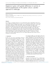 Suppressor Genes with Gender Differences in Activity in Natural