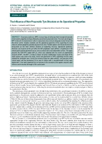 The Influence of Non-Pneumatic Tyre Structure on Its Operational Properties Z