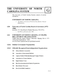 The University of North Carolina System G
