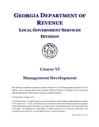 Course VI Management Development