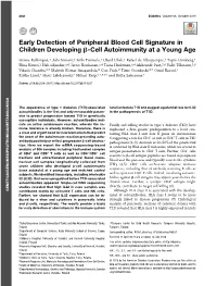 Early Detection of Peripheral Blood Cell Signature in Children Developing B-Cell Autoimmunity at a Young Age