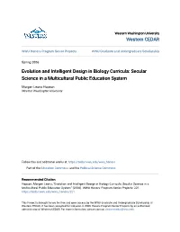Evolution and Intelligent Design in Biology Curricula: Secular Science in a Multicultural Public Education System