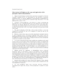 Observations by Belgium on the Scope and Application of the Principle of Universal Jurisdiction