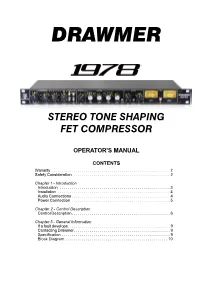 Operator's Manual