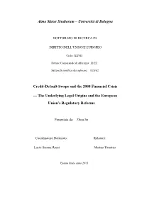 Università Di Bologna Credit-Default-Swaps and the 2008