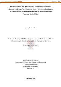An Investigation Into the Integrated Pest Management of The