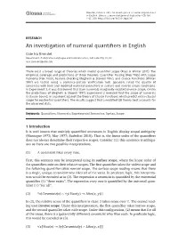 An Investigation of Numeral Quantifiers in English