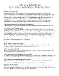 Columbarium Answers to Questions