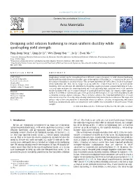 Designing Solid Solution Hardening to Retain Uniform Ductility While Quadrupling Yield Strength
