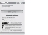 DV-B420 Digital Terrestrial Receiver Standard Definition