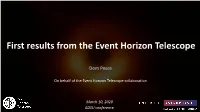 First Results from the Event Horizon Telescope