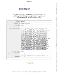 For Peer Review Only Journal: BMJ Open
