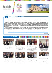 Head Teacher's Message Students of the Week
