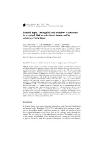 Rainfall Input, Throughfall and Stemflow of Nutrients in a Central