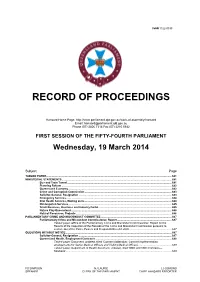 Record of Proceedings