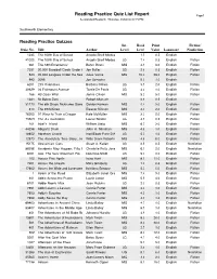 Rpquiz List Report Preview