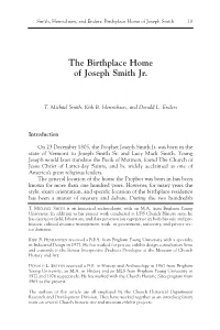 The Birthplace Home of Joseph Smith Jr