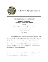 The Intersection of Antitrust and Intellectual Property: the Quest for Certainty in an Uncertain World
