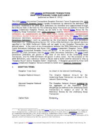 CDX LEGACY UNTRANCHED TRANSACTIONS SWAPTION STANDARD TERMS SUPPLEMENT (Published on March 8, 2013) 1