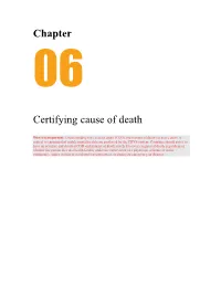 Chapter Certifying Cause of Death