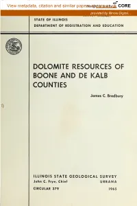 Dolomite Resources of Boone and De Kalb Counties