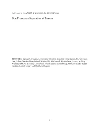 Due Process As Separation of Powers