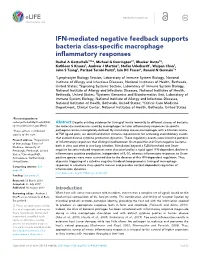 IFN-Mediated Negative Feedback Supports Bacteria Class-Specific Macrophage Inflammatory Responses